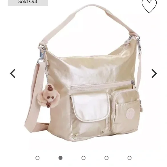 KIPLING Archie Metallic Handbag Crossbody purse Spicy Gold - Picture 2 of 14